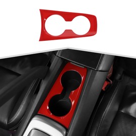 Amayum Gear Shift Cup Holder Cover fit for Chevy Camaro 2010-2015 Center Console Gear Shift Drink Holder Panel Interior Accessories,Red
