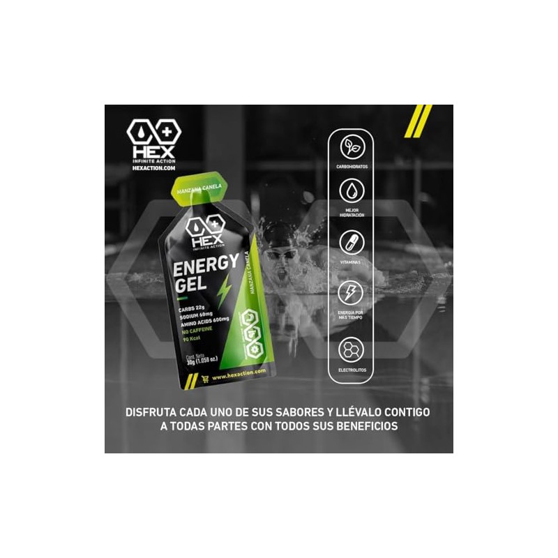 Gel Energético Hex Kit Paquete Varios Sabores Geles Energéticos Diferentes