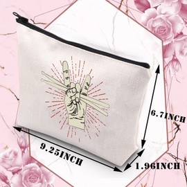 PLITI Drummer Gifts Drummer Cosmetic Bag Drum Lovers Gifts Drum Player Band Gifts Percussionist Music Teacher Gifts (Drumming handU)