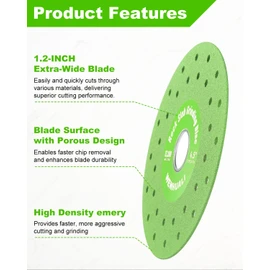 4.5" 3 Pcs Diamond Rock Slab Grinding Disc, Multi-Pore Flat Cutting Blades