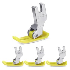 4Pcs Silver Yellow Non Stick Sewing Presser, Straight Stitching Foot Snap Foot Presser Foot for Universal Sewing Machine Industrial Domestic Needle Sewing Machines, Sewing