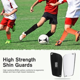 brooman Soccer Shin Guards for Kids, Youth, and Adults - Optimized Insert Pocket for Enhanced Protection in Soccer Games (L,Black)