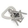 Freemason Hat Clip Bottle Opener - Silver & Black Masonic