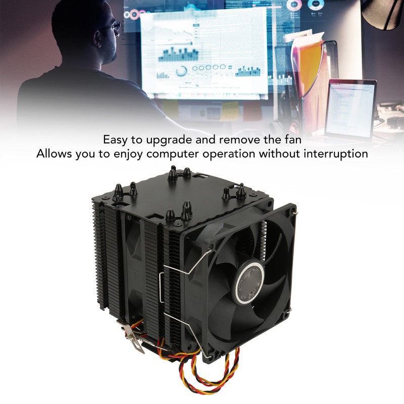 CPU Cooling Fan 6 Heat Pipes Quiet 3 Pin PC