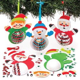 Baker Ross Christmas Characters Sequin Decoration Set (3 Pieces) for Kids Christmas Crafts and Decorations
