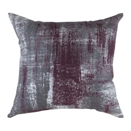 TreeWool Decorative Cushion Cover (40 x 40 cm, Burgundy) Brush Art Design 100% Cotton (Pack of 2)
