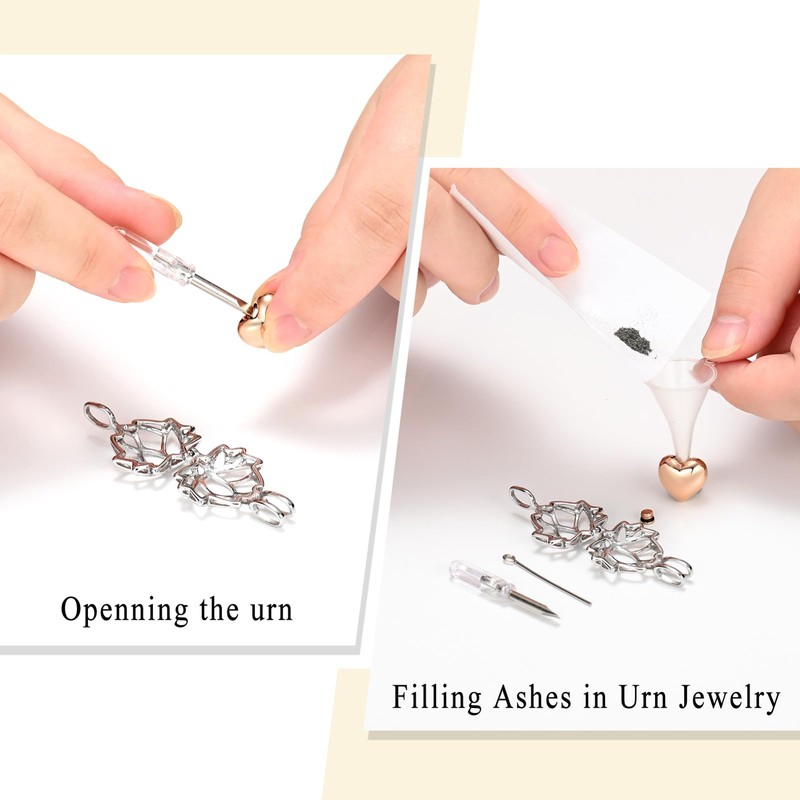 Oinsi Cremation Jewelry Lotus Shape Stainless Steel Memorial Necklace Inside