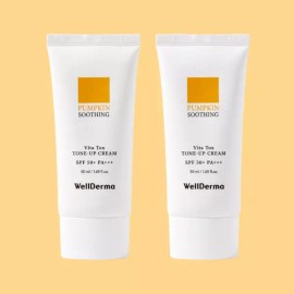 Wellderm 웰더마 펌킨 비타 톡스 톤 업 크림 SPF50+ PA+++ 50ml x 2EA Wellderma Pumpkin Vita Tox Tone Up Cream SPF50+ PA+++ 50ml x 2EA
