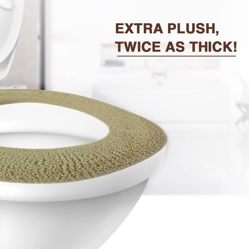 Soft Toilet Seat Cover - Plush, Thick Fabric Toilet Seat