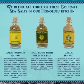 Sea Salts of Hawaii Seasoning Sea Salts Spice Set (Chef Set) – Great for Grilling, Cooking and Gifting. All Purpose Sea Salt with Herbs - Great for BBQ Rubs – 2oz. Each (6oz. Total)