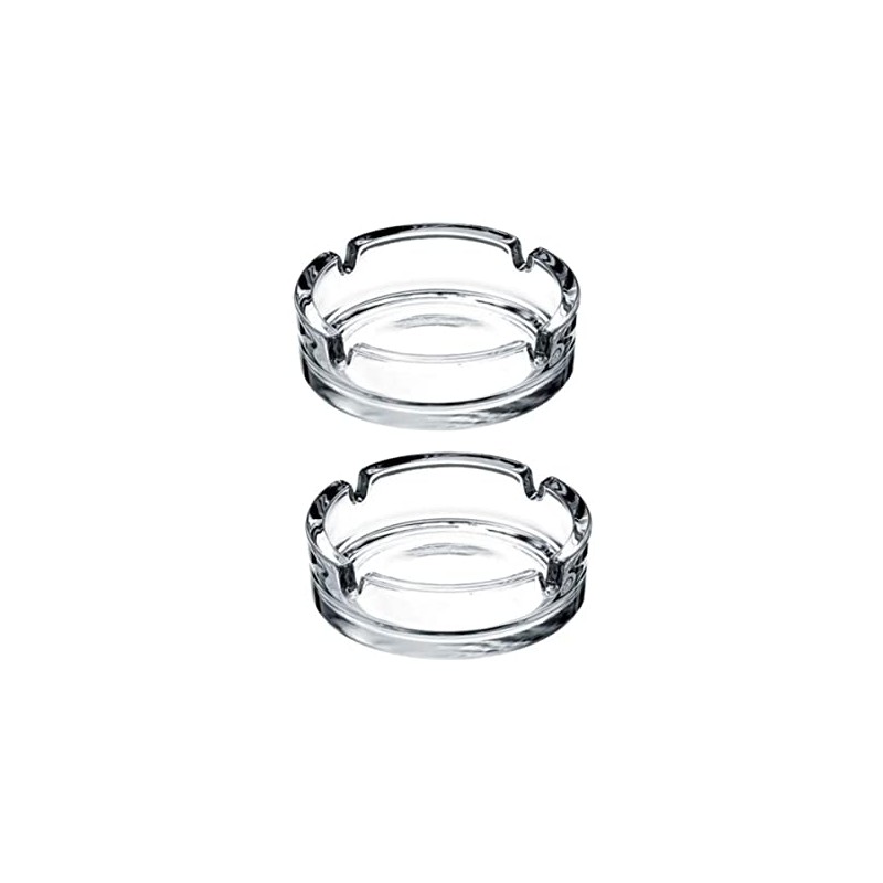 Pasabahce 8018611 Pack of 2 Glass Bistro Ashtray, Cm 10.7