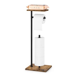 Bty Rustic Brown Farmhouse Toilet Paper Dispenser - FreeStanding Tissue Roll Hold...
