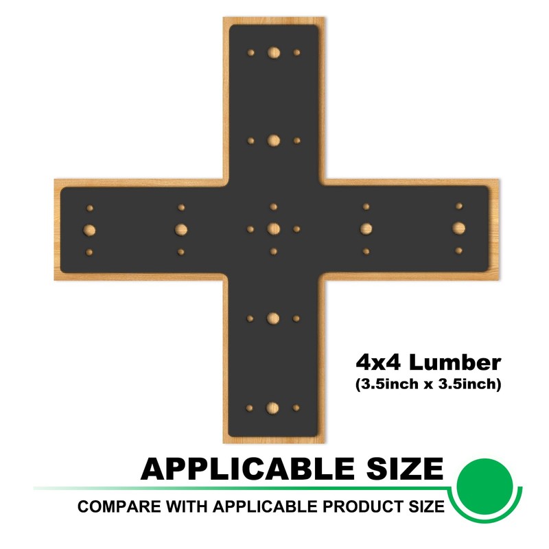 Andorm 2pcs 14x14 Cross Mending Plate Heavy Duty for 4x4,6x6