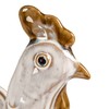 Creative Co-Op Stoneware Chicken Shaped Sponge Holder/Soap Dish with Reactive