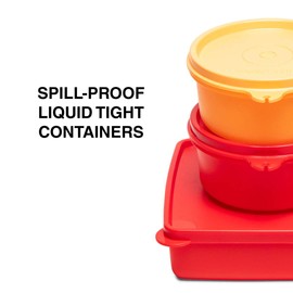 TP-860-T187 Tupperware Premier Lunch (Including Bag) With Two Bowls, One Tumbler and One Square Box allows you to Pack a Complete Lunch