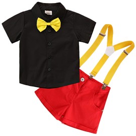 Yi-gogogo Mouse Costume, Children's Cosplay, Baby Clothing, Children's Clothing Set, Pretty, Amusement Park Present, Shirt + Back Pants + Bow Tie, 3 Piece Set, 47.2 inches (120 cm)