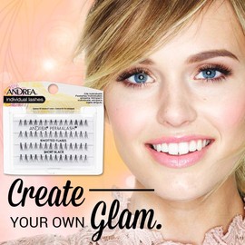 Andrea Individual Lashes Knotted Flares, Short - Black, Lightweight, Natural Look DIY Lash Clusters, Eyelash Extension Kit, 4 Pack