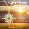 YEESIA Starburst Necklace 925 Sterling Silver Sunburst Pendant with Birthstone
