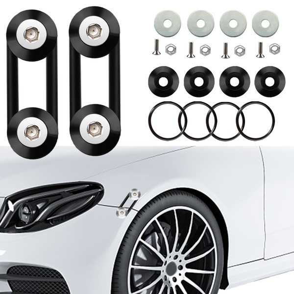 Bumper Quick Release, Quick Release Trunk Front Rear Bumper Fasteners Fenders Holders Car Bumper Clips Kit Compatible for Universal Car Bumpers (Black)