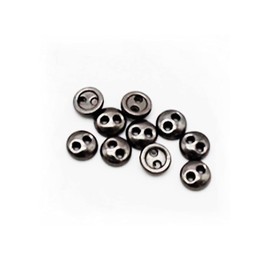 50 PCS 2 Hole Mini Metal Round Buttons Small Bread Buttons for Doll Clothes Bag Deoration Sewing Craft (Gun Metal, 5mm)