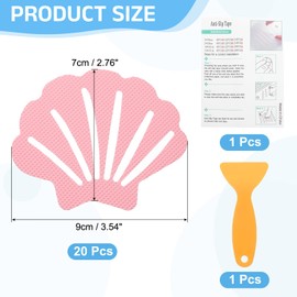 sourcing map 20Pcs Non-Slip Bathtub Stickers, 9x7 cm Shell Shape Shower Floor Non Slip Stickers with Scraper for Bathroom Shower Stairs Ladders, Pink