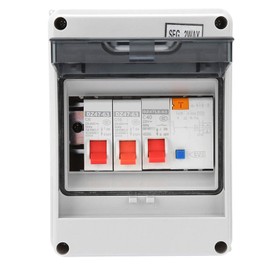 2 Way Consumer Unit Circuit Breaker Panel, Garage Consumer Unit Leakage Circuit Breaker Box Main Isolator Switch for Garage Caravan Workshop, IP65 Protective Plastic 40Amp 30mA RCD + 2 MCB(6A+16A)