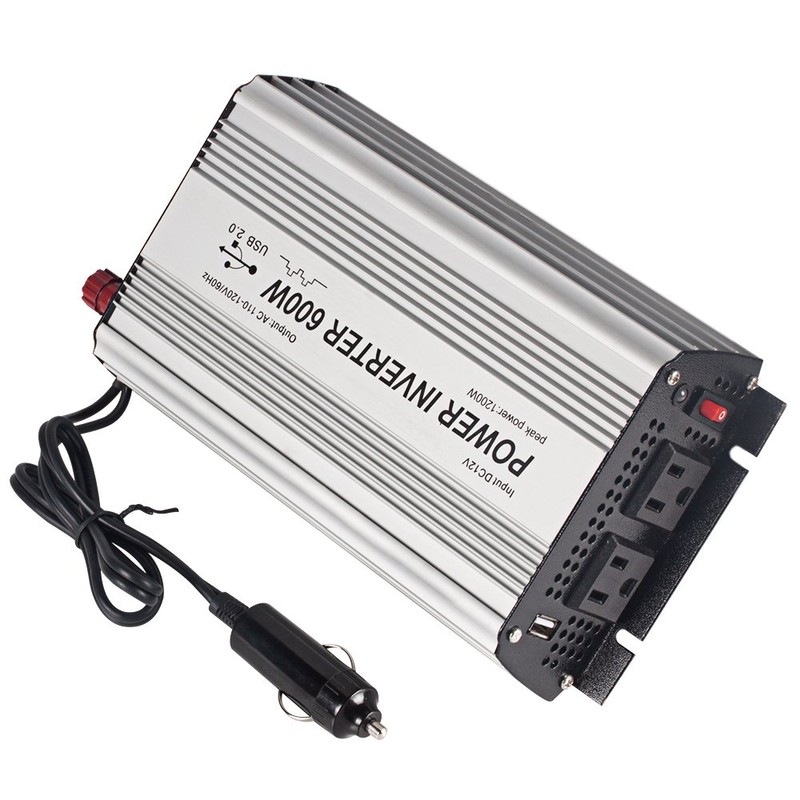 E-LION 600W Power Inverter DC 12V，Output 110V-120V AC Car Inverter