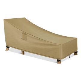 WLEAFJ Patio Chaise Lounge Cover Waterproof, Heavy Duty Outdoor Lounge Chair Covers, Durable Patio Furniture Covers, 78L x 34W x 32H inch，Khaki