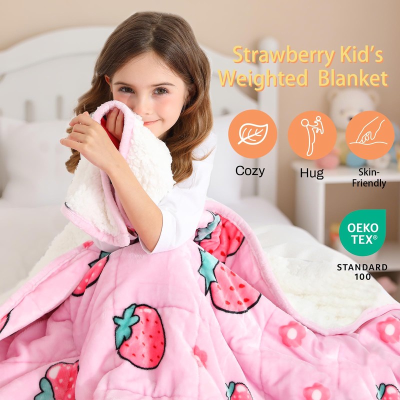 Weighted Blanket 7 pounds Twin Size 41"x 60",Soft Sherpa Fleece