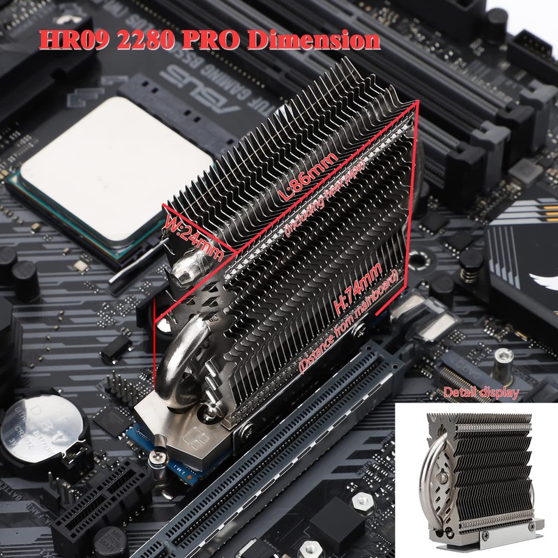 Thermalright HR09 2280 PRO SSD Heatsink Cooler, Double-Sided Heat Sink