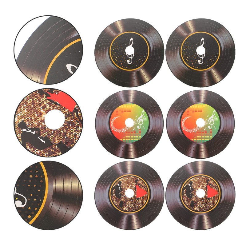Ciieeo 12pcs Vinyl Record Decoration Mini Mural Pvc