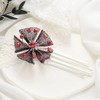 Casdre Black Red Bridal Hair Comb Silver Rhinestone Bride Wedding