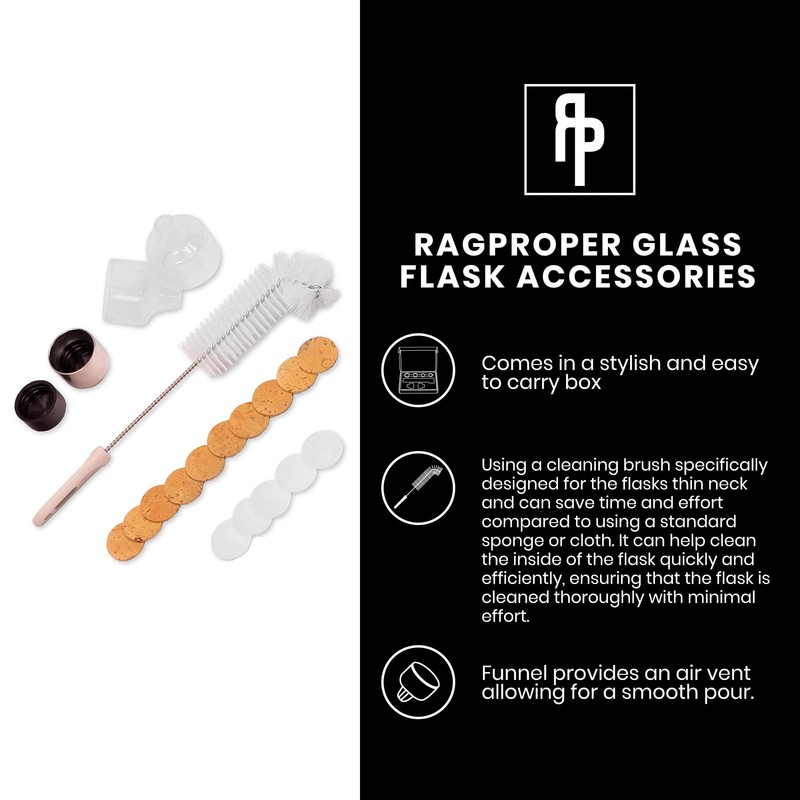 Ragproper Glass Flask Accessory Kit - Cleaning Set with Cleaning