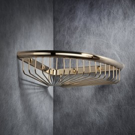XINYU Bathroom Storage Gold Shower Corner Caddy Modern triangle Bath Shelf,Solid Brass