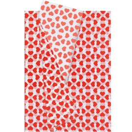Jwssor Heart Tissue Paper,20sheets Red Valentines Wrapping Paper,50x35cm Heart Shape Gift Wrapping for Mother’s Day