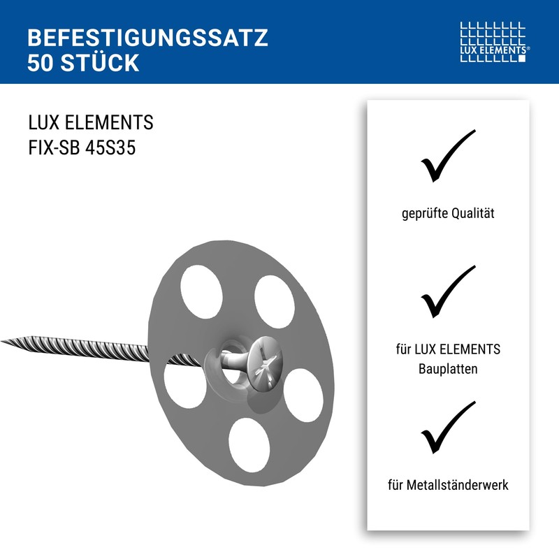 LUX ELEMENTS Screw and Washer 35 mm FIX-SB Pack of