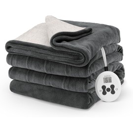 Sunbeam Royal Luxe Sherpa Night Fog Heated Blanket - Full