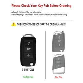YONUFI for VW Key Fob Cover Case Zinc Alloy Shell Smart Key Holder Compatible for Volkswagen Jetta Beetle Tiguan Passat Polo Golf MK6