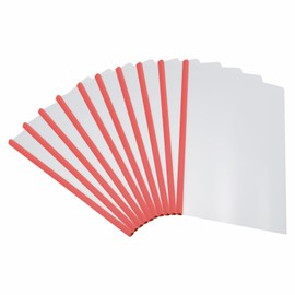 PATIKIL Clear Report Covers with Sliding Bar, 10 Pcs 10mm Slide-Grip Resume Covers 75 Sheets Capacity, A4 Presentation Folders for File, Resume Red