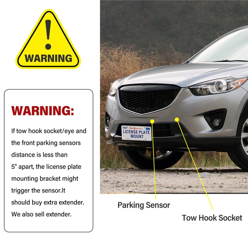 License Plate Holder Front Bumper Mount Bracket Compatible with Mazda