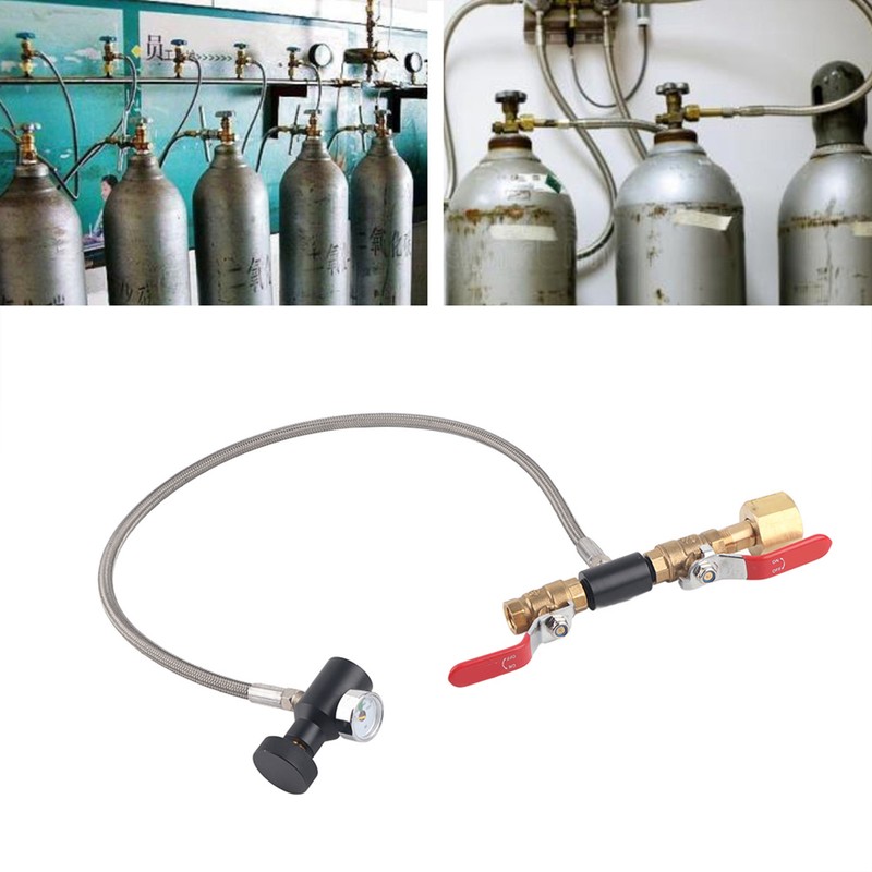 CGA-320 CO2 Cylinder Refill Adapter with Hose For Filling Soda