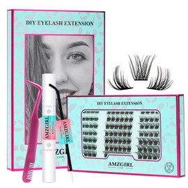 Lash Extension Kit Eyelash Clusters Individual Lashes Extensions Kits With Cluster Lashes Wispy,Lash Bond & Seal,Eyelashes Remover And Applicator at Home Lash Extensions Kit(ASA,D-Mix8-16|kit)