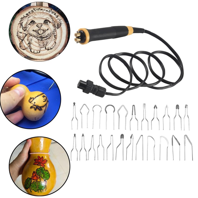 Colcolo Wood Burning Kit Pyrography Pen 21 Wire Tips Non