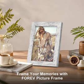 TOFOREVO 4x6 Picture Frames Set of 6 Distressed White Wood Grain Photo Frame for Gallery Wall Mounting or Tabletop Display