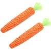 2 Pcs Orange Natural Interactive Sisal Carrot Cat Toys,Cat Dental