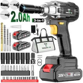 650N.m/480Ft-lbs Brushless Impact Wrench,1/2" Cordless Impact Gun w/ 2x4.0Ah Battery & 6 Sockets, 3300RPM Power Electric Impact Driver for Car/DIY Furniture/Lawn Mower, Blue Toolbox