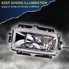 DOTCOM Fog Lights Lamp Compatible with Chevy Silverado 2013 2014 2015,GM2592160 GM2593160 Pair Fog Lights Lamp Left & Right Side Clear Lens
