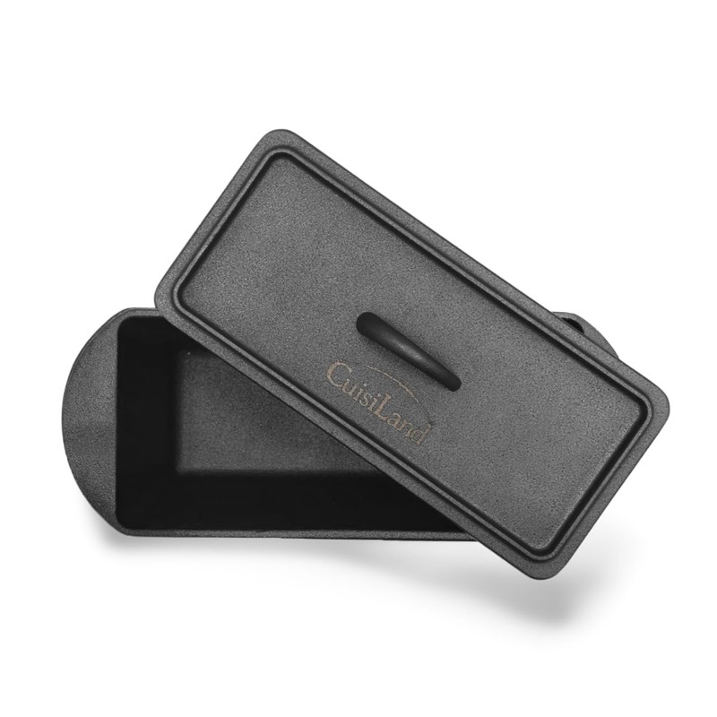 Cuisiland Rectangular Cast Iron Bread Loaf Pan, Heavy Duty 11x4.75x4,25"