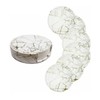 7PCS Drink Coaster Reversible Leather Round Platinum Marble Appearance 10cm