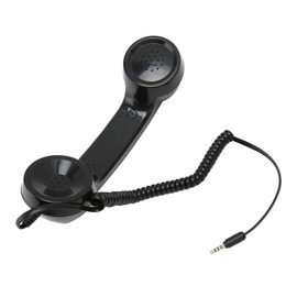 Ricevitore Telefonico per Cellulare, Cornetta retr¨°, Ricevitore Telefonico Integrato e Design del Microfono con Eccellente qualit¨¤ del Suono, Adatto a Tutti gli Smartphone e, the black pne